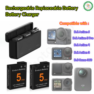 สําหรับ DJI Osmo Action 6 2100mAh แบตเตอรี่ 3 ช่อง Fast Char…