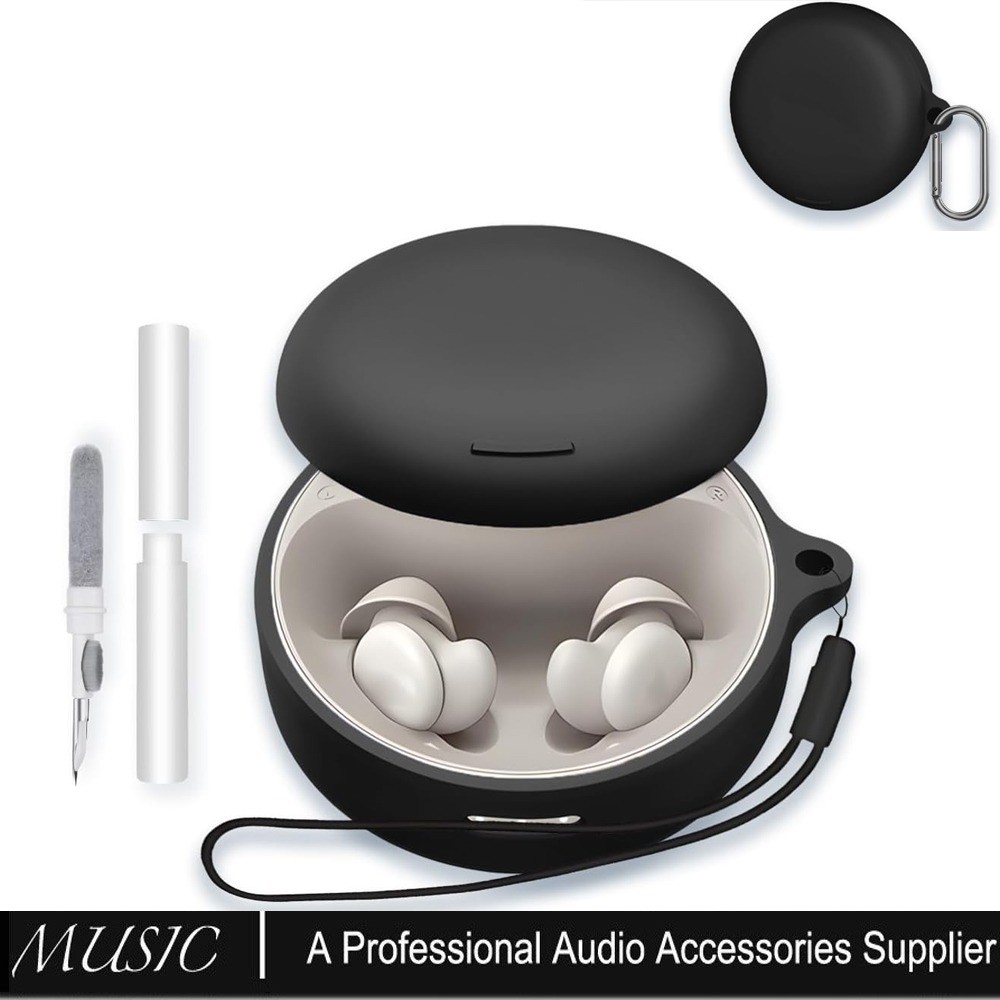 เคสสําหรับ Anker Soundcore Sleep A30 / A20 หูฟัง,ซิลิโคนอ่อนนุ่มป้องกันแบบพกพา Scratch Shock Resistance Shell พร้อมชุดทําความสะอาดและคาราบิเนอร์และเชือกเส้นเล็ก