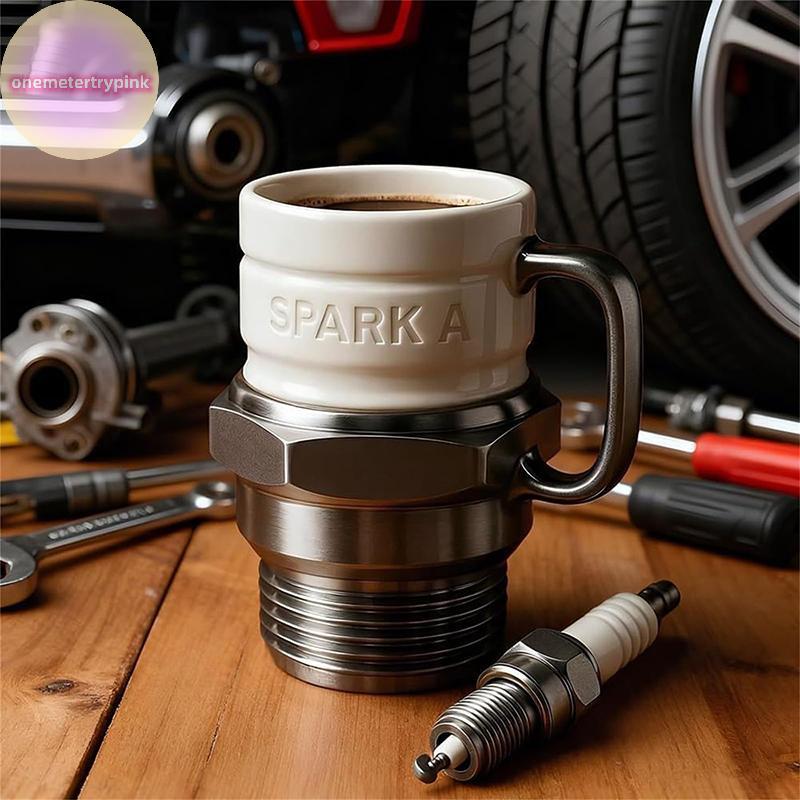 ONEPINK Spark Plug Mug แก้วกาแฟสําหรับคนรักรถแก้วกาแฟธีมยานยนต์สําหรับผู้ที่ชื่นชอบรถ Mechanics & Garage Lovers.