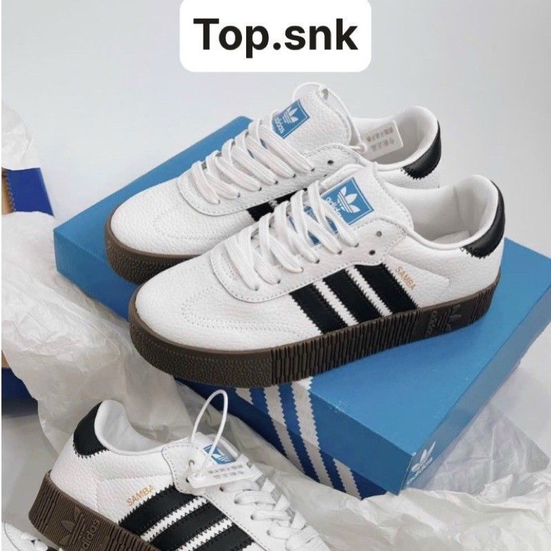 I.das Samba rose cloud รองเท้าผ้าใบส้นสูงสีขาว (aq1134)-กล่องเต็ม 8wac