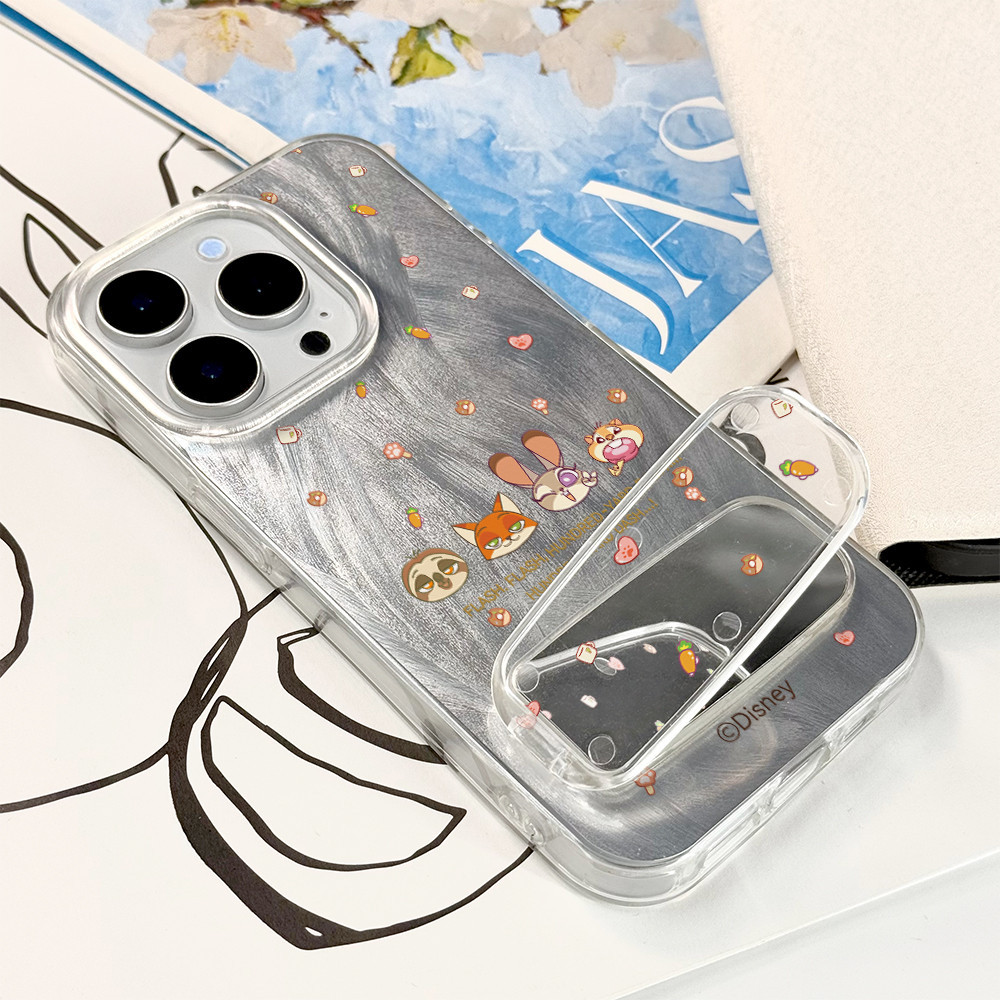 เคสโทรศัพท์หรูหราแบบตั้งกระจกลายการ์ตูนแฟชั่น For iphone 17 15 16 13 11 12 14 Pro Max 7Plus XR 16 14 15 Plus X XS MAX SE - รูปที่ 4