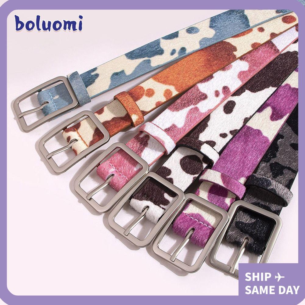 BOLUMI Punk เข็มขัด, เสือดาวด้วย Shine Rhinestone เข็มขัดผู้หญิง, หนัง PU Square Buckle Gothic เข็มขัดเอว