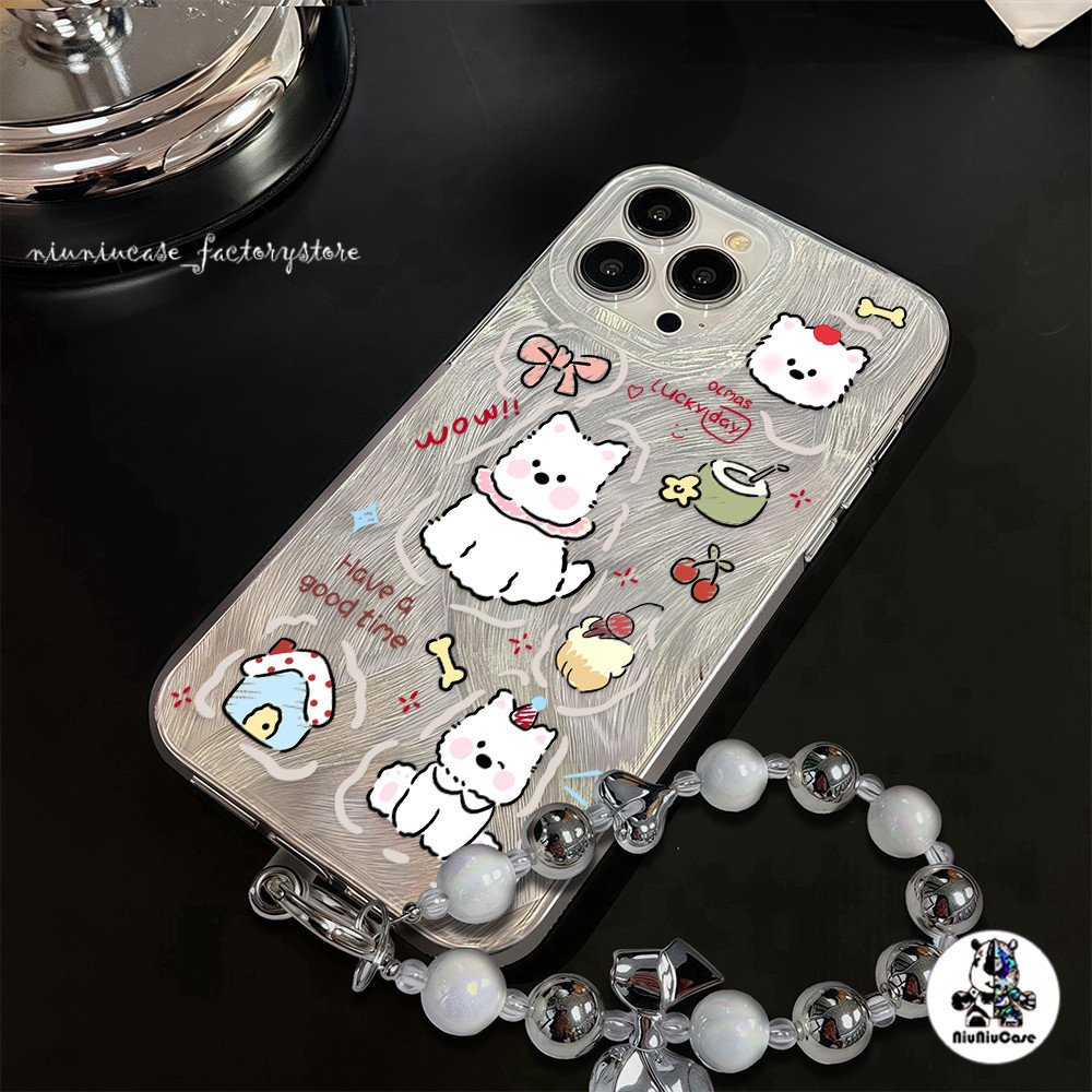 เคสไอโฟน13 17 เคส Feather Laser ลูกสุนัขน่ารัก For iPhone 11 12 13 14 15 16 17 Pro X XR XS MAX 7 8 Plus SE เคสโทรศัพท์