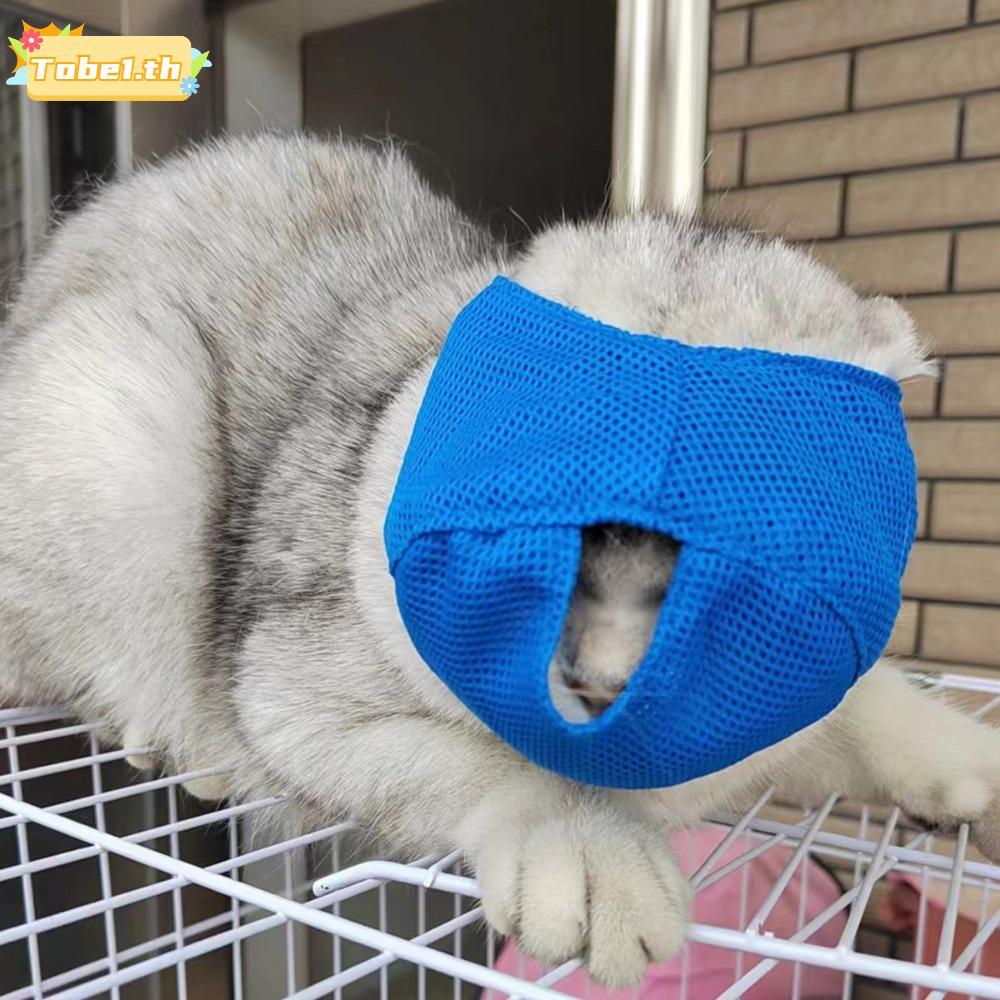 TOBE1 Anti Bite Muzzles, Breathable ตาข่าย Cat Muzzle, สีสัน Cat Mouth Guard Muzzle Cat Travel เครื่