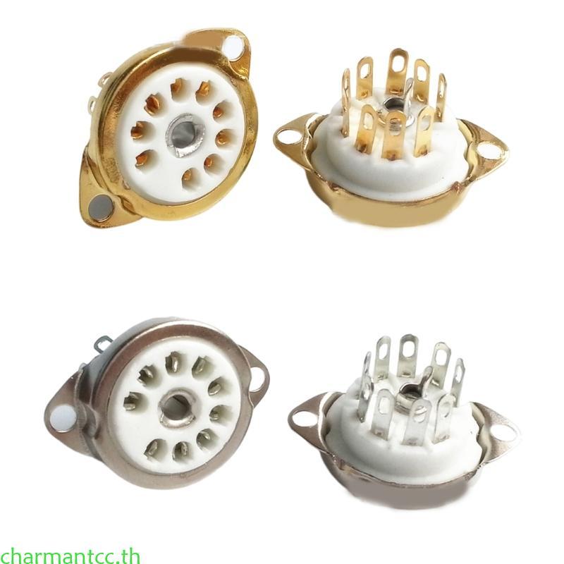 Charmantcc 5 ชิ้นทนทาน 9PIN หลอดซ็อกเก็ตสําหรับ 12AX7 12AT7 12AU7 ECC83 สําหรับ DIYers Hobbyists