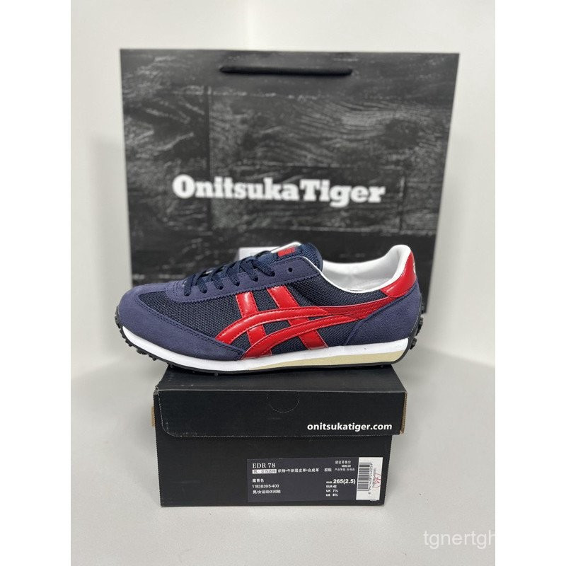 Zhuzhu Onitsuka TIGER EDR 78 Navy Red รองเท้า/UNISEX ผู้ชายผู้หญิงฟรีถุงกระดาษฟรีถุงเท้า - Holysneak