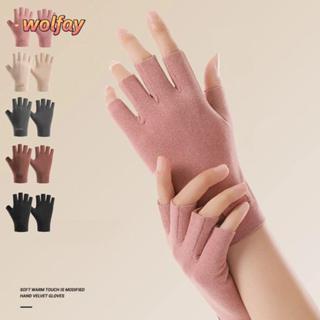 ถุงมือกันหนาว YOLANDA ครึ่งนิ้วทำจากกำมะหยี่เยอรมัน ยืดหยุ่น…