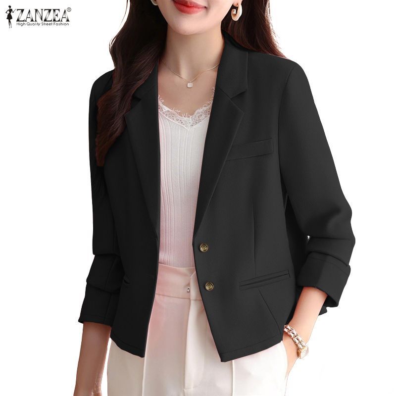 ZANZEA ผู้หญิงเกาหลี Workplace OL ชุดคอยาวแขนยาว Single-Breasted อารมณ์เสื้อเบลเซอร์คุณภาพสูง — صورة 6