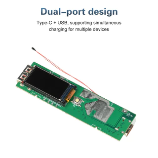 22.5W Fast Charging DIY Power Bank Case Kit 0.96 นิ้ว TFT หน้าจอสีจอแสดงผลดิจิตอล 21700 กล่องแบตเตอรี่