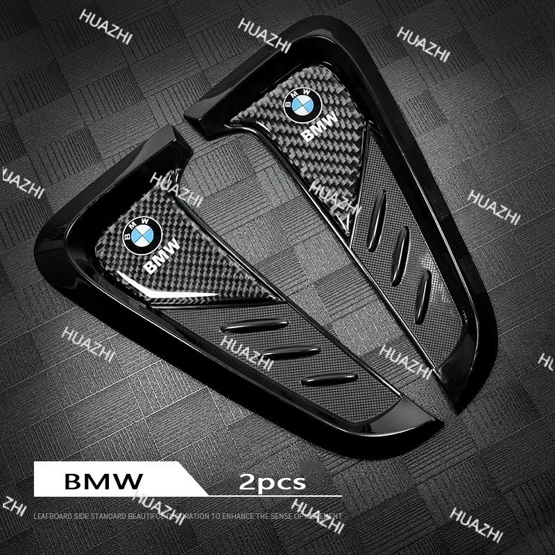 ZC 2pcs รถคาร์บอนไฟเบอร์จริง Fender Vent สติกเกอร์ตกแต่งรถสติกเกอร์สําหรับ r Toyota Honda Perodua Pr
