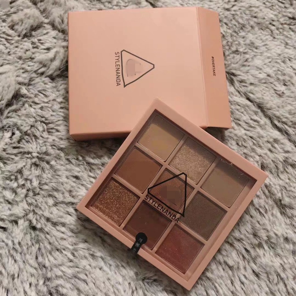 3ce Eyeshadow 9 Color Eyeshadow Palette Pearl Shiny Nude Makeup Earth Color Pumpkin Color ov Brown O