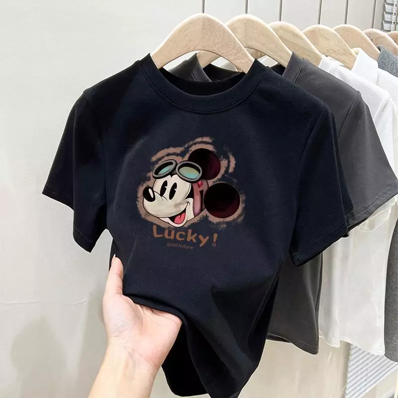เสื้อยืดแขนสั้นแบบสบาย ๆ อารมณ์ด้านบน 2025 แฟชั่นใหม่สำหรับผู้ชายและผู้หญิง