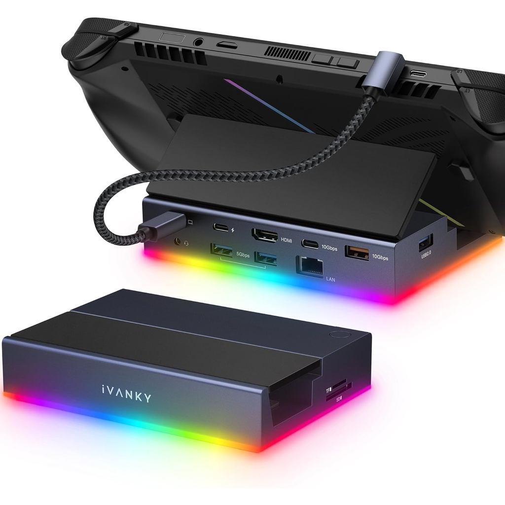 IVANKY 14-in-1 RGB 4K@144Hz Docking Station สําหรับ Steam Deck OLED/ROG Xbox Ally X/Lenovo Legion Go