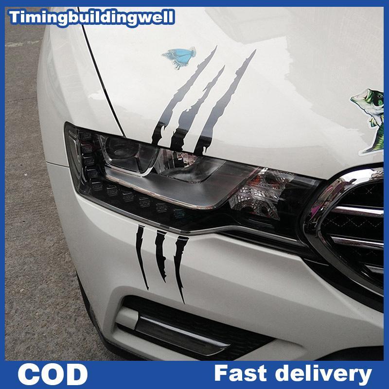 Twth ไฟหน้ารถส่วนบุคคลสติกเกอร์ Monster Claw Scratch Stripe Marks ไฟหน้า Decal สติกเกอร์รถ Auto Acce
