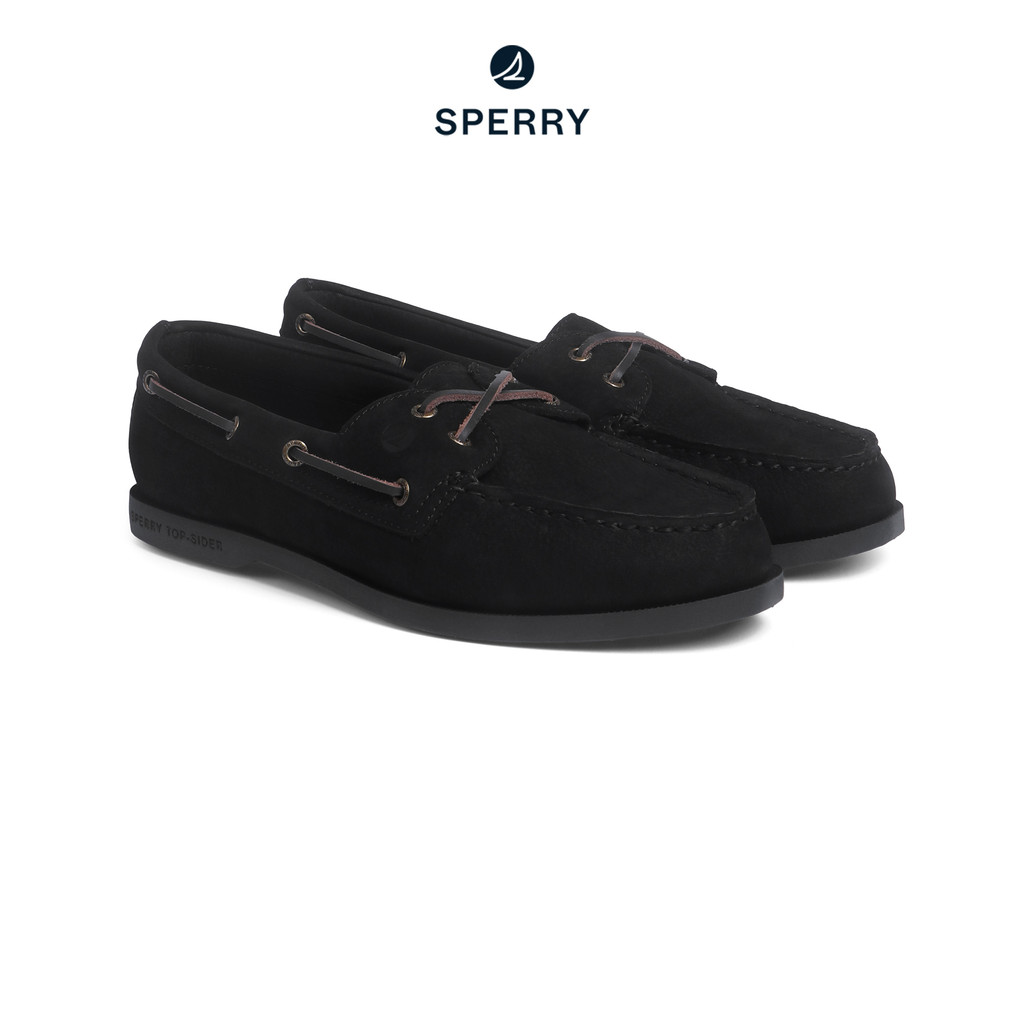 SPERRY A/O 2-EYE PLUSHLITE รองเท้าโบ๊ทชูส์ ผู้ชาย สีดำ ( BOAT - STS26SS3F02001 )