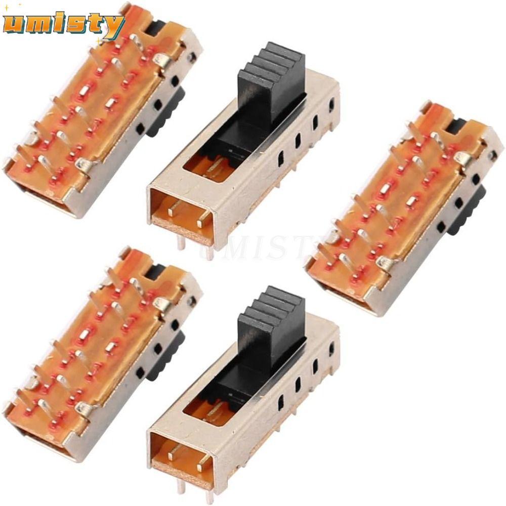 UMISTY 5 ชิ้น Micro Slide Switch, SS-24E01 4 ตําแหน่งสลับสวิทช์, Miniature 10P 2P4T แนวตั้ง 5 มม.สลั