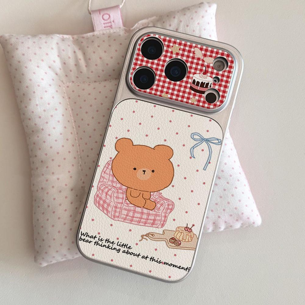 Cute Bearเคส For Samsung A27 A37 A57 S26 A07 A17 A56 A36 A06 A16 A35 A55 A15 เคสโทรศัพท์หนังแกะ เคสโทรศัพท์ เคสมือถือ