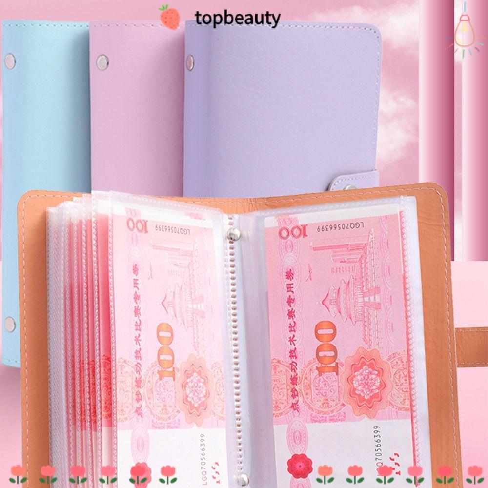 TOPBEAUTY Mini Binder Saving Challenge,ขนาดใหญ่ความจุกันน้ํา 100 ซองเงินประหยัดClleng,ตลกPUประหยัดเงินReusable Saving Challenges Book Children