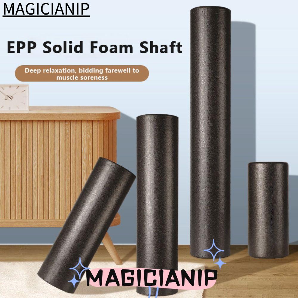 MAGICIANIP EPP ลูกกลิ้งโฟมโยคะ, โฟมความหนาแน่นสูงเพลาโฟมแข็งคอลัมน์โยคะ, เรียบง่ายแบบพกพาสีดําลูกกลิ