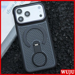 WUJU Multi-Functional Retractable Hook Case เข้ากันได้กับ IPhone 17 16 15 14 13 12 11 Pro Max, พร้อมการออกแบบด้ามจับรังผึ้ง, การป้องกันดูดซับแรงกระแทก