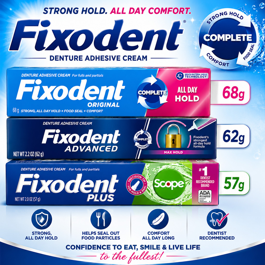 Fixodent Orignal 62g / Advanced 62g /Scope 57g สินค้าจากอังกฤษ