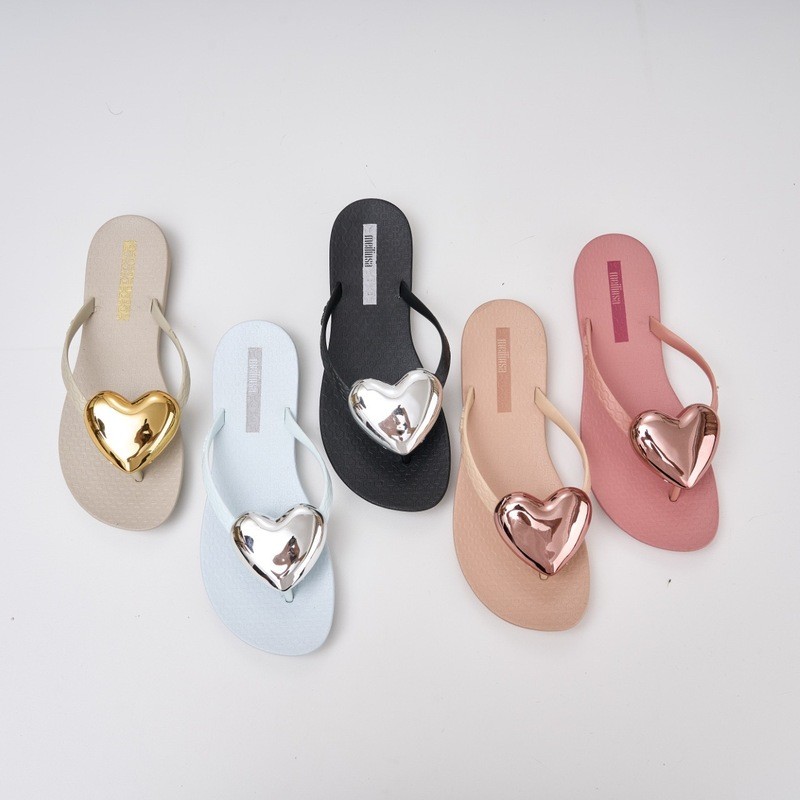 Meilsa soft-soled heart-shaped wedge flip-flop women's flat sandals