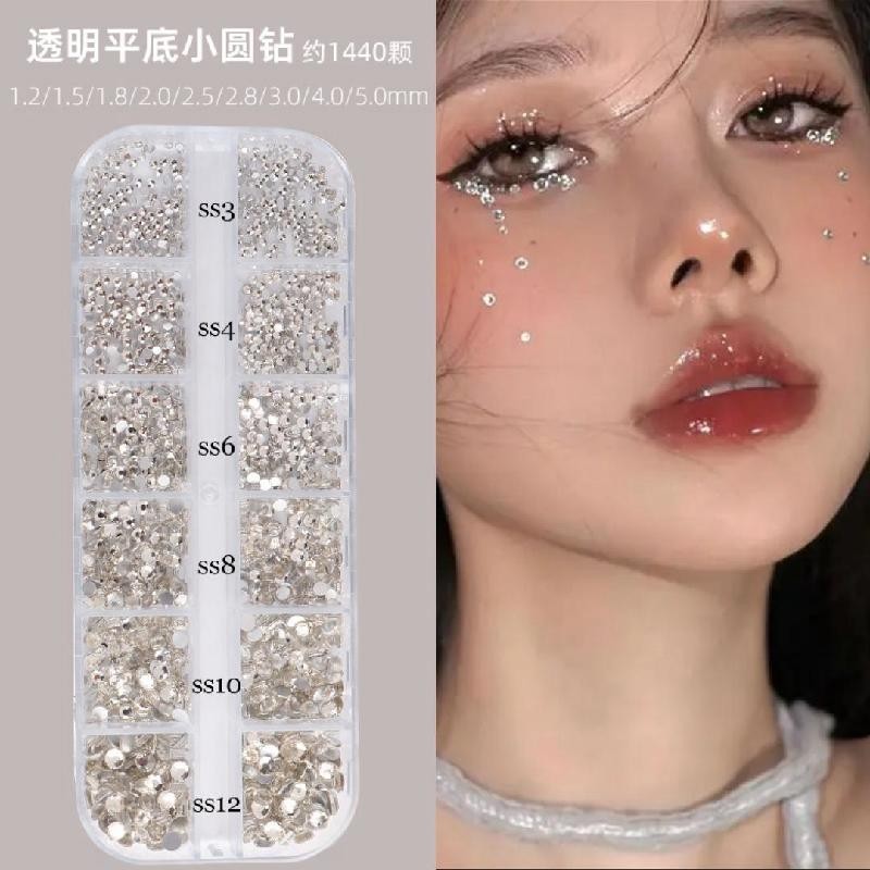 【nameip3.th】 眼妆钻泪钻山根碎钻珍珠蝴蝶音乐节舞台表演妆新娘妆脸部指甲贴钻Eye makeup, tears, mountain roots, broken diamonds, pearl