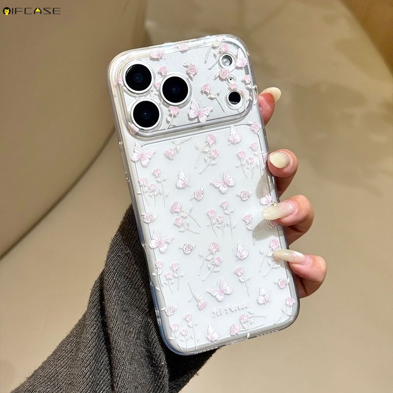 สําหรับ Huawei Nova 14 13 12 12i 11 Ultra 11i 10 10z 8i 7 7i 9 6 SE 5 Pro 5T 4e 3 3i 2s เคสโทรศัพท์น่ารักสีชมพู Cherry Blossom Sakura Rose ดอกไม้ผีเสื้อการ์ตูนปลอกกรณี ฝาครอบ