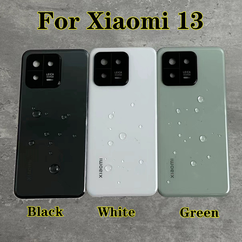 สําหรับ Xiaomi Mi 13 กระจกฝาหลังแบตเตอรี่สําหรับ Xiaomi 13 ประตูด้านหลัง 2211133C/G พร้อมเลนส์กล้อง