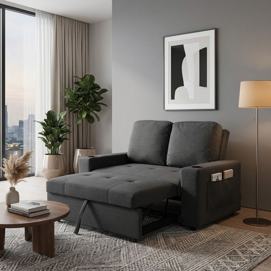 SB Design Square โซฟาเบด รุ่น LOZAN สีเทา (146x95x92 ซม.) แบรนด์ SOFA SOLUTIONS