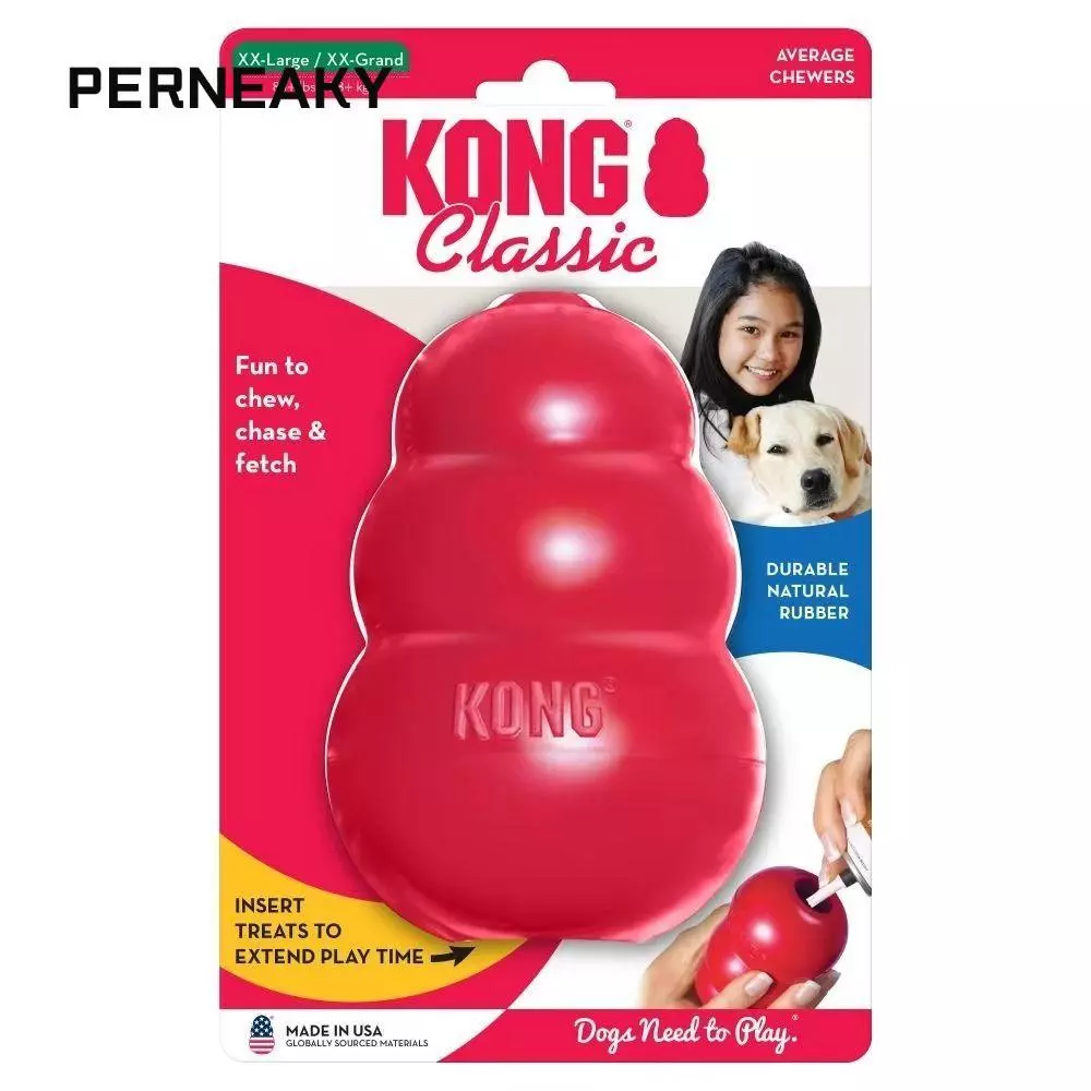 PERNEAKY Kong ของเล่นสุนัข, ของเล่นลูกสุนัข Erratic Bounce Kong ที่ทนทานยางหลายขนาดของเล่นเคี้ยว