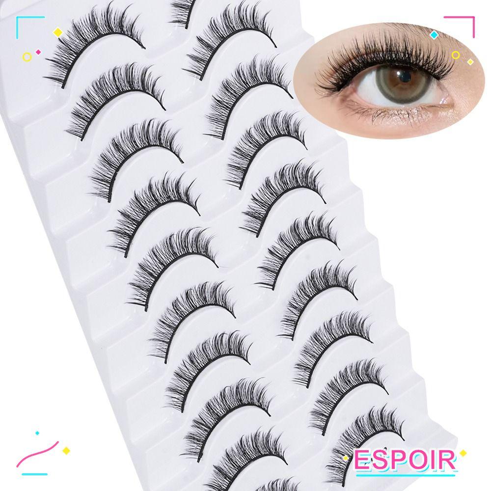 ESPOIR1 Faux Mink Lash, Natrual Long Cruelty-free ขนตาปลอม, แฟชั่นของผู้หญิง Handmade Full Strip Eye เครื่องมือแต่งหน้า Eye Lash Extension