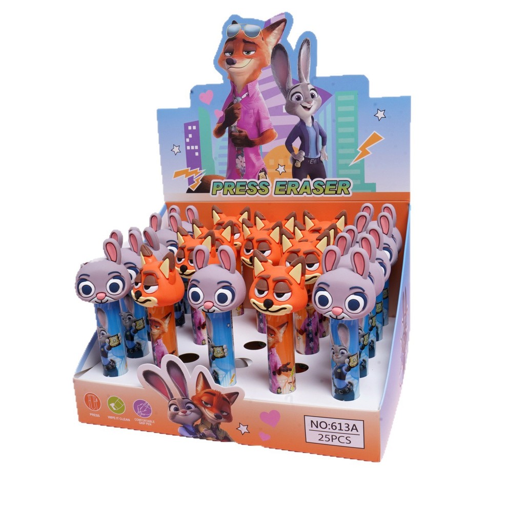 1 ชิ้นยอดนิยม Crazy Animal City 2 กดยางลบการ์ตูนออกแบบ Nick Judy Scalable Chip Removal ยาง