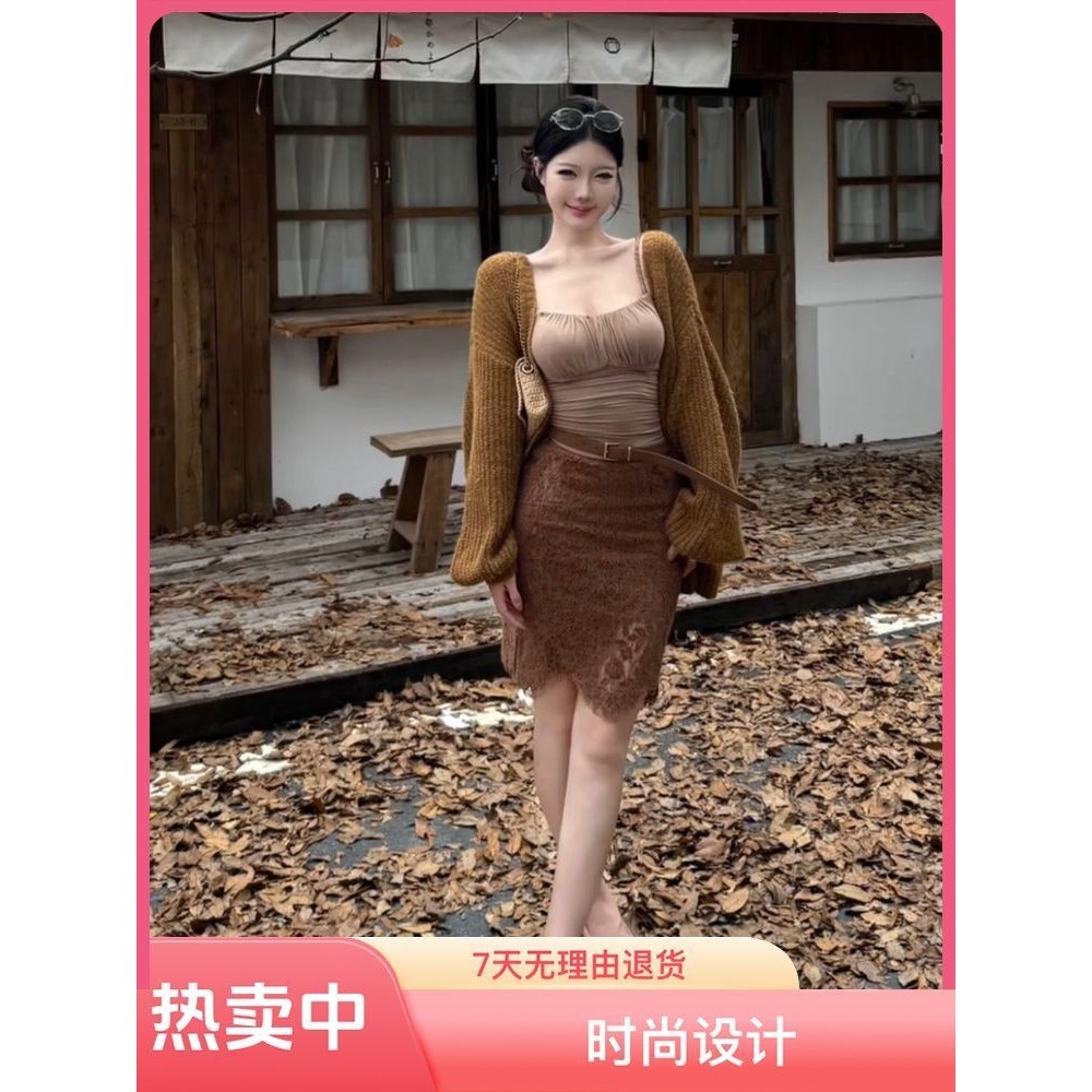 ชุดเดรสสไตล์คาร์ดิแกนคลายๆ สำหรับฤดูใบไม้ร่วง ขนาดใหญ่ ผ้าคุณภาพดี tz125