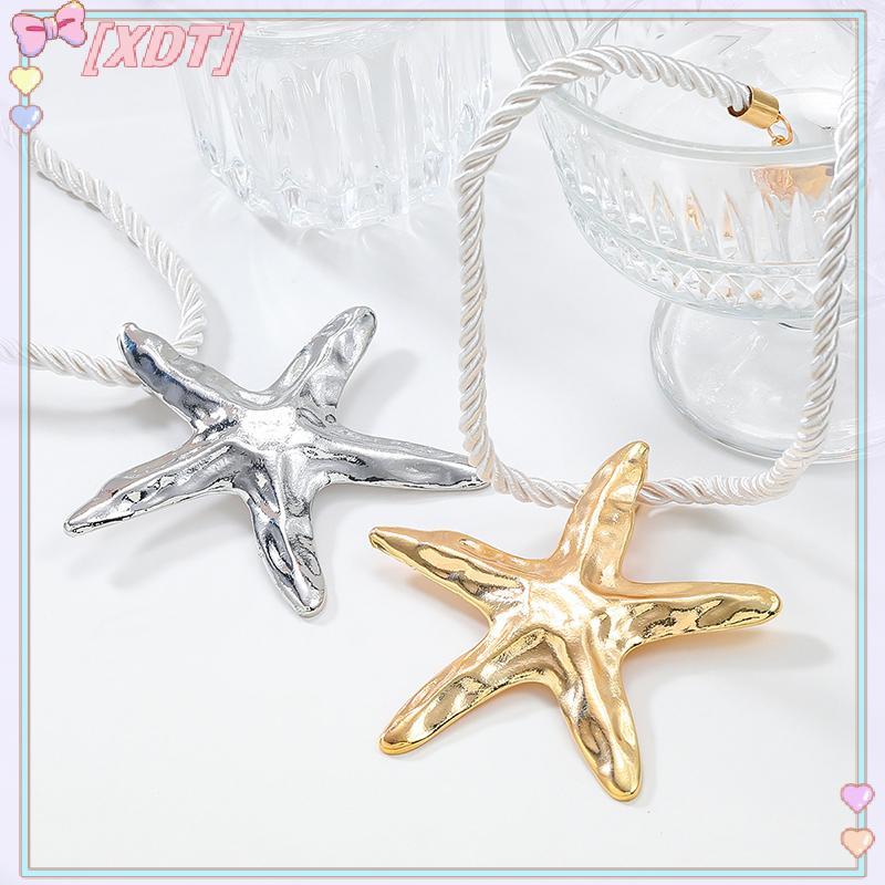 XDT 2024 สร้อยคอแนวโน้มทองปลาดาวจี้สร้อยคอผู้หญิงฤดูร้อน Holiday Party Boho สไตล์เครื่องประดับของขวั