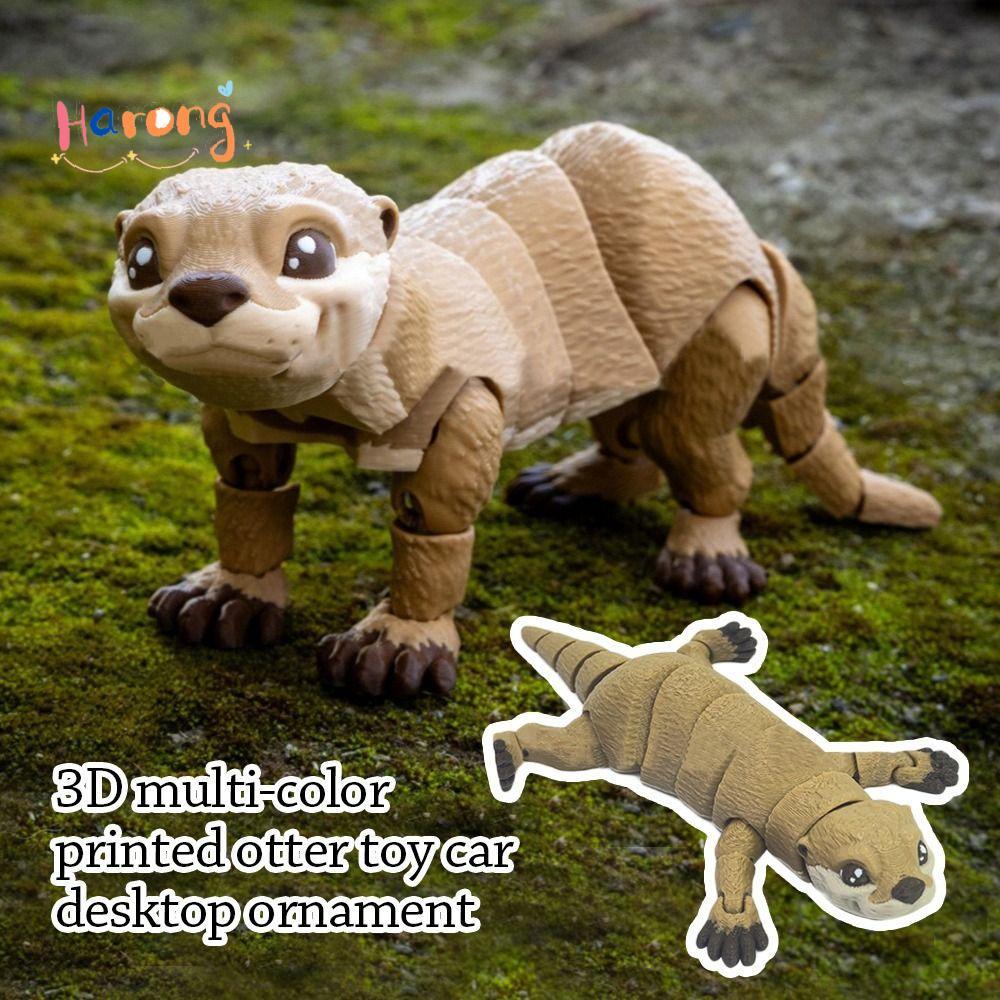 HARONG Otter Action Figurine, PLA สีทึบ Otter ของเล่น, Movable พิมพ์ Multi- jointed Mini Otter ตุ๊กต