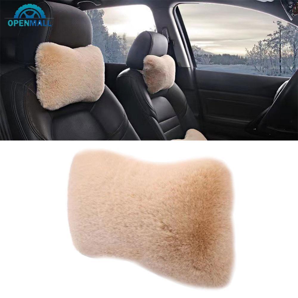 OPENMALL ฤดูหนาว Soft Plush รถที่นั่งคอ Rest หมอน Headrest Plush ความอบอุ่น Comfort Lumbar คอหมอนสนั
