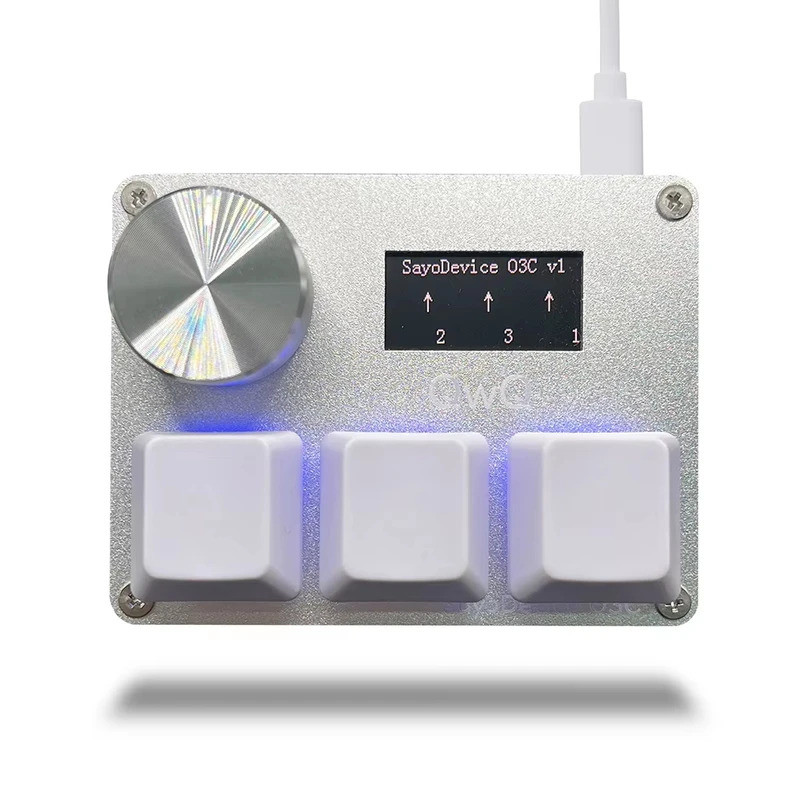 O3C คีย์บอร์ดเกม SayoDevice OSU O3C Rapid Trigger Hall สวิทช์แม่เหล็กสีชมพูสวิทช์คีย์บอร์ดลูกบิดหน้า