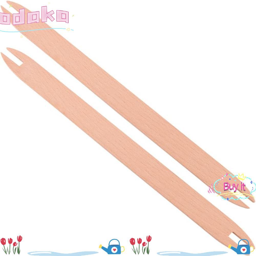 ODAKA เครื่องทอผ้า, ไม้ 2 ชิ้นทอผ้าเครื่องมือ, ไม้ทอผ้าไม้ Log สี 30*2.3 ซม.ทอผ้ากระสวยของขวัญ