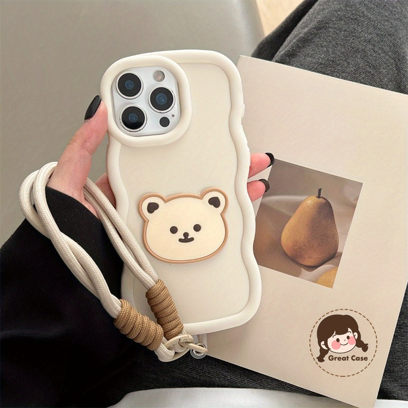 3D Wave Matte Bearเคสโทรศัพท์สําหรับHonor X9C X8C X7C X9A X9B X8A X8B X8 X7A X7 X7B X6 X6A X6S X6B X