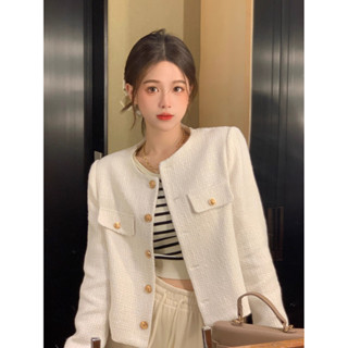 เบลเซอร์คาร์ดิแกน สไตล์เกาหลี ผู้หญิง อ๊อฟขาว มีกระเป๋า ไซส์…