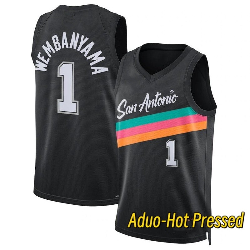 เสื้อบอลซิตี้เอดิชัน สีดำของวิคเตอร์ เวงบานียามาทีม San Antonio Spurs ปี 2026