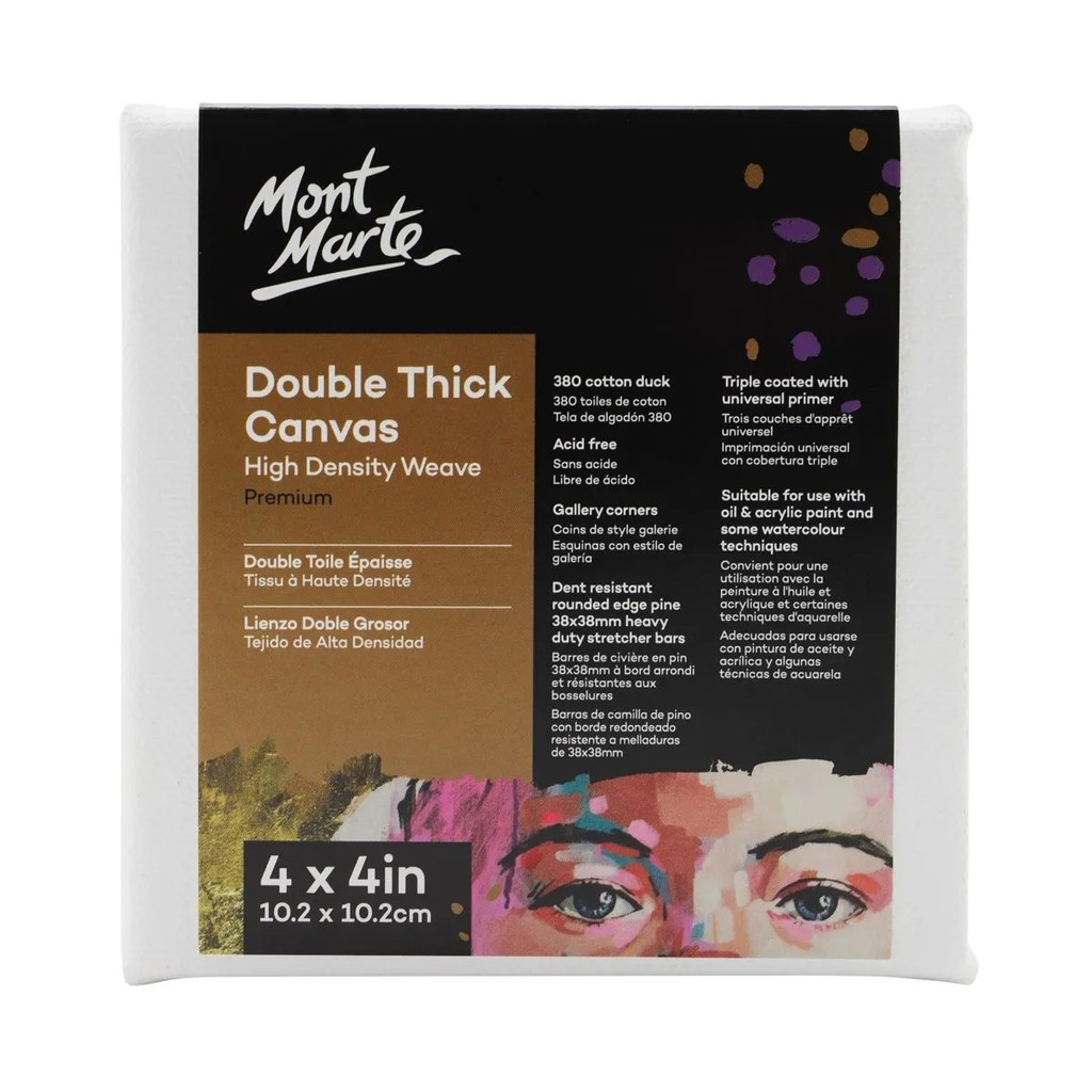 MONT MARTE เฟรมผ้าใบ รุ่น Double Thick (D.T.) สีขาว ขนาด 10.2x10.2 ซม.