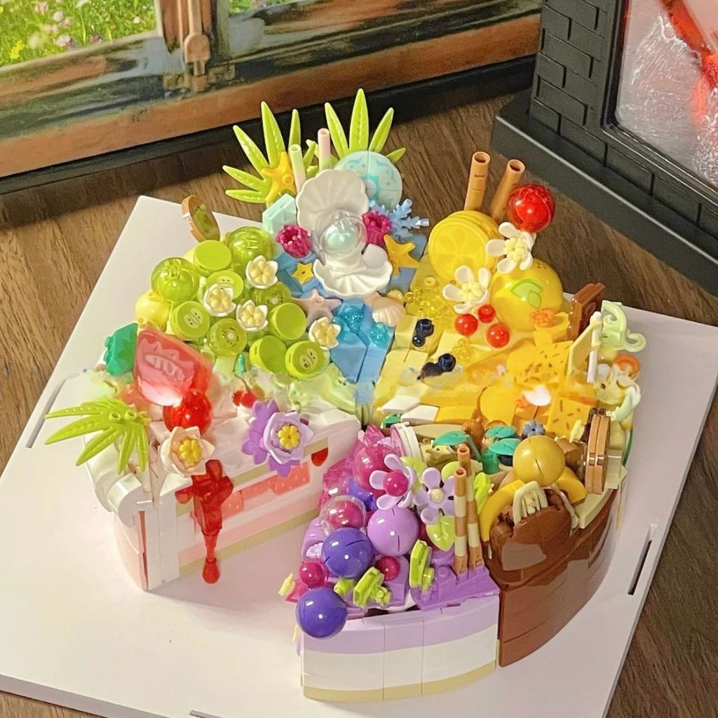 Spots ความจุปริศนา乐高蛋สวยงามBin Dating Sweet Dot Gift Gift Gift DIY เข้ากันได้กับ Lego Colourful Cake