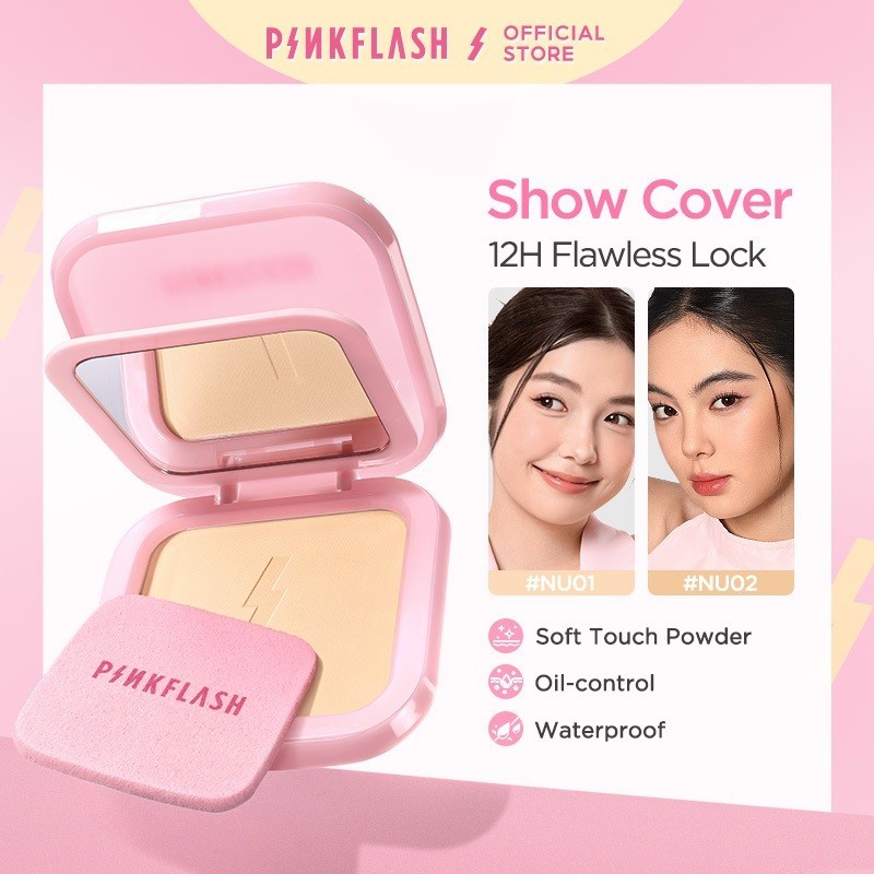 PINKFLASH Show Cover 12H Flawless Lock Powder High Coverage Soft Focus Matte Oil Control