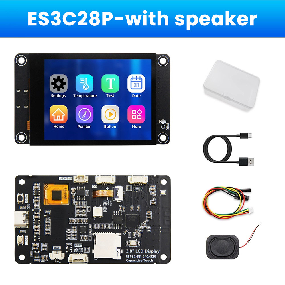 ESP32-S3 ES3C28P บอร์ดพัฒนา WiFi BT สมาร์ทจอแสดงผลหน้าจอ 2.8 นิ้วโมดูล TFT หน้าจอสัมผัสรองรับ XiaoZhi Type-C
