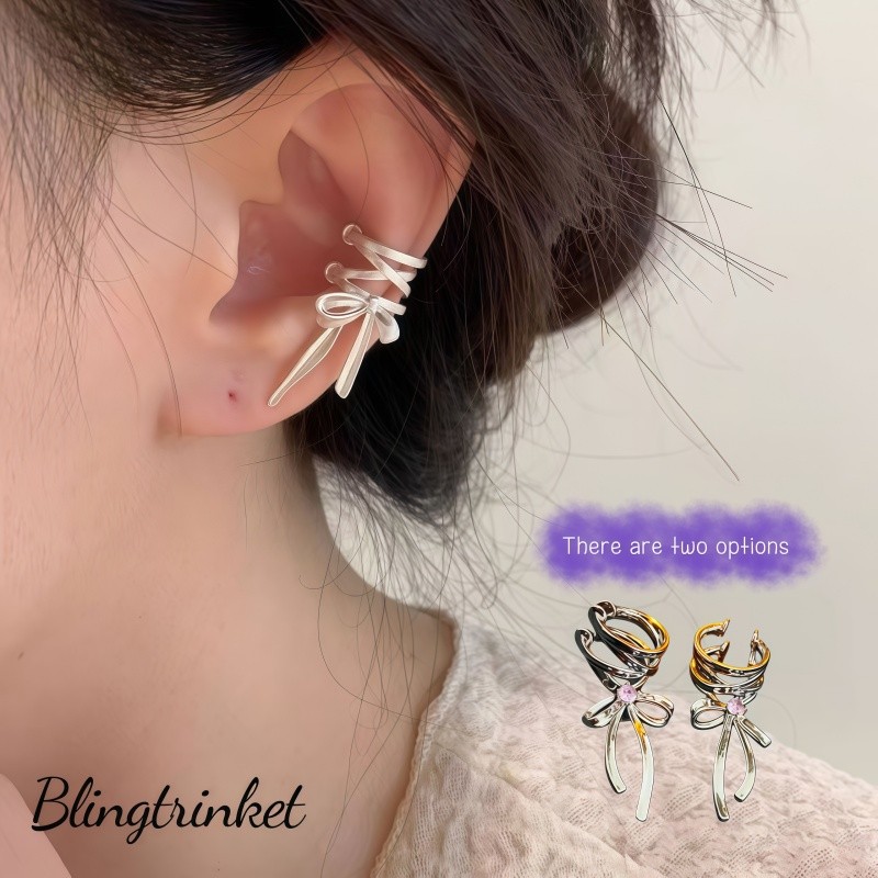 Bling Trinket ต่างหูแบบหนีบ ต่างหูมีสไตล์ หรูหราและประณีต ไม่ต้องเจาะหู สไตล์ลำลอง พร้อมส่ง จัดส่งรวดเร็ว