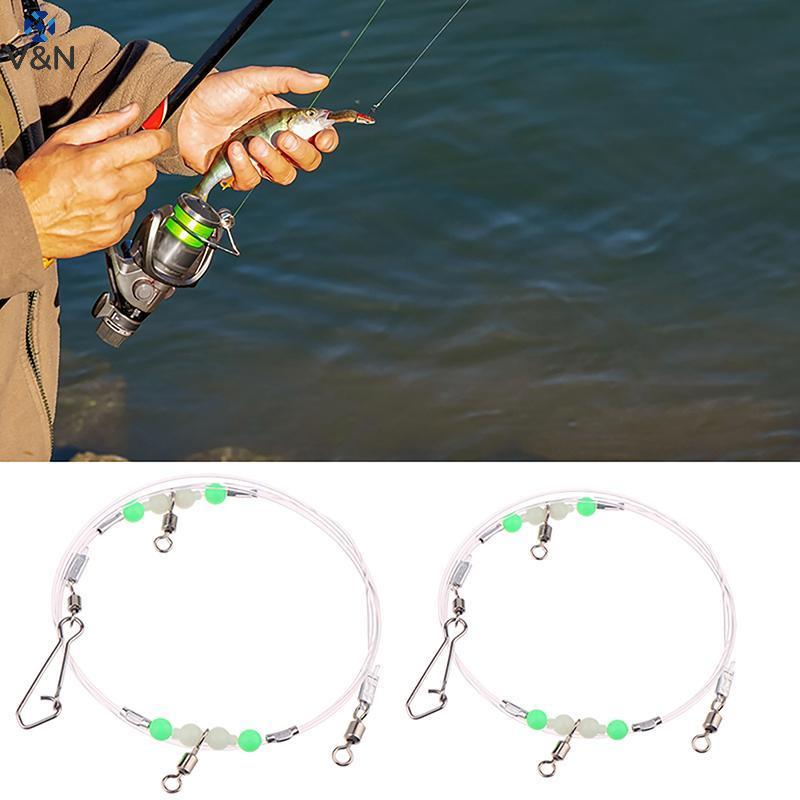 (V&N) Fishing Tackle Line Swivels Night Luminous Bead Pins Tubes Connector Fishing Swivels 1 หรือ 2 