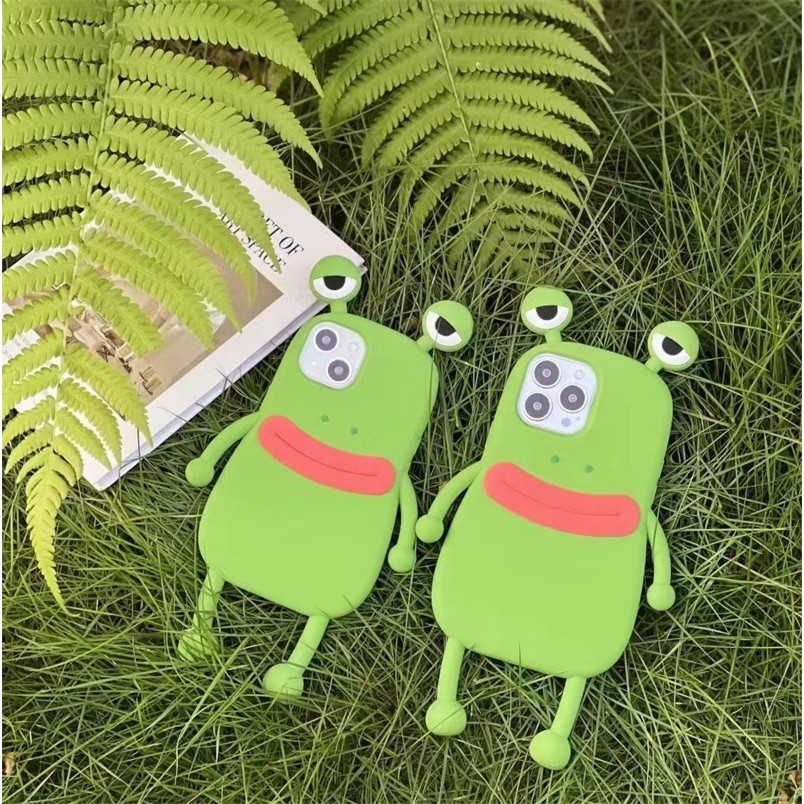 กบสีเขียวสามมิติสุดน่ารักสําหรับ ไอโฟน 16 15 14 13 12 11 มือโปร สูงสุด เคสโทรศัพท์ซิลิโคนกันกระแทก - รูปที่ 2