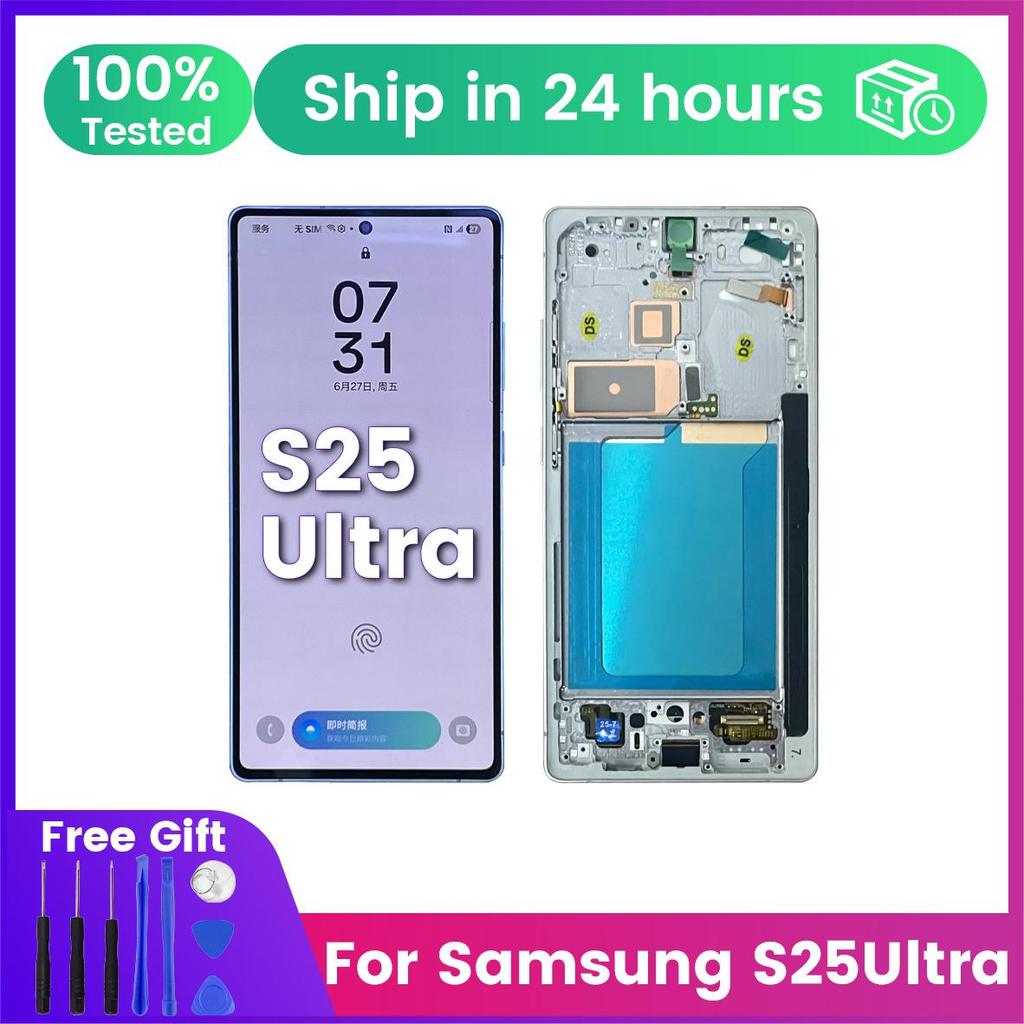 6.9 AMOLED สําหรับ Samsung S25Ultra หน้าจอ LCD กรอบ Digitizer Assembly S938B S938B/DS S938U S938W S2